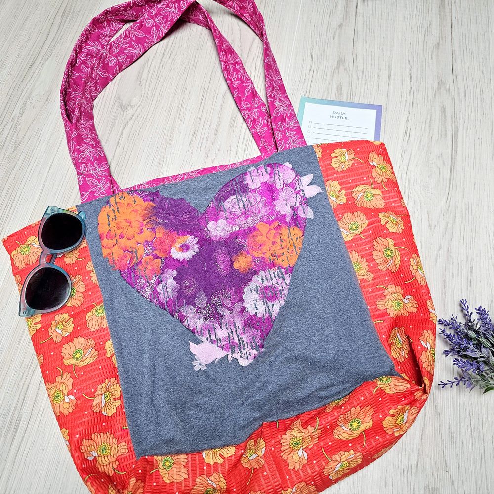 Upcycled Reusable Grocery Tote bag